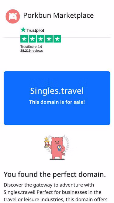 Screenshot of singles.travel