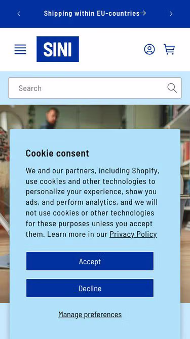 Screenshot of sini.no