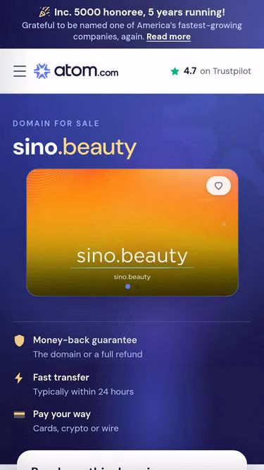 Screenshot of sino.beauty