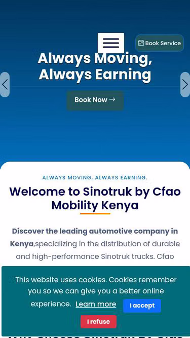 Screenshot of sinotruk.co.ke