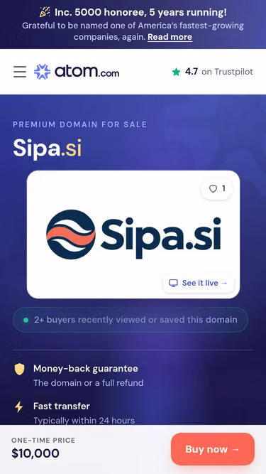Screenshot of sipa.si