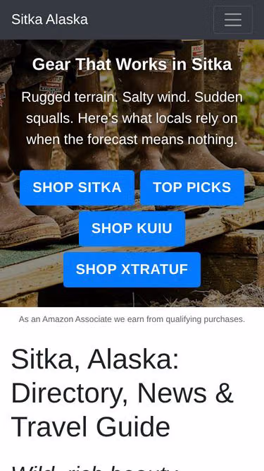 Screenshot of sitka.com