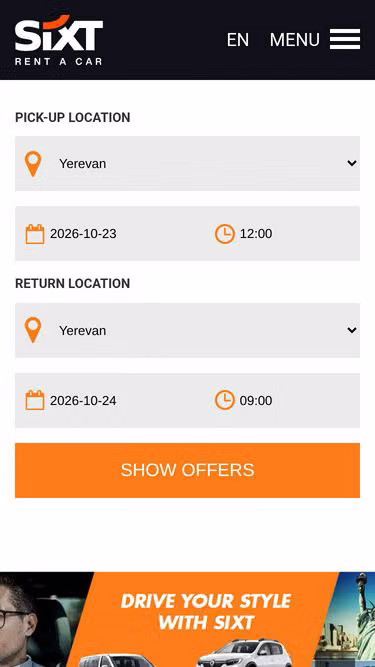 Screenshot of sixt.am