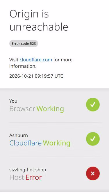 Screenshot of sizzling-hot.shop