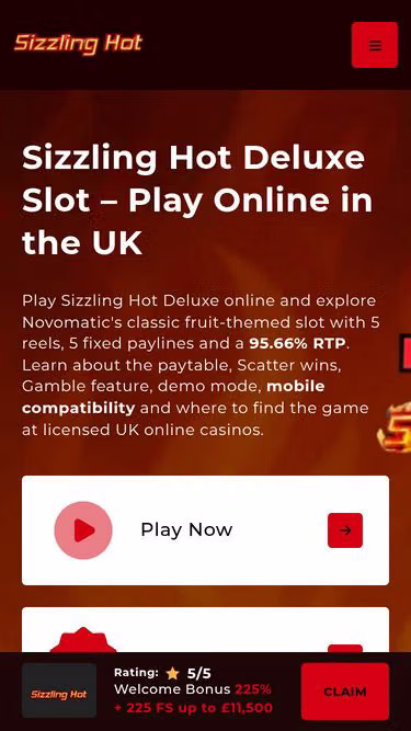 Screenshot of sizzling-hot.uk