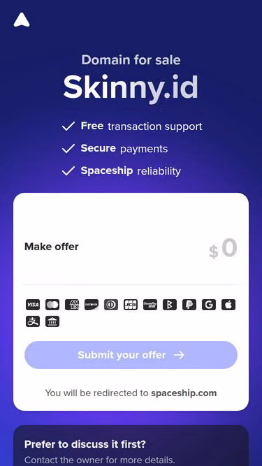 Screenshot of skinny.id