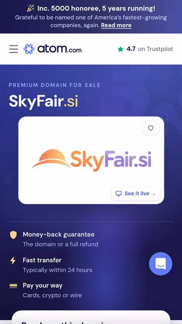 Screenshot of skyfair.si