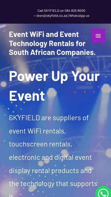 Screenshot of skyfield.co.za
