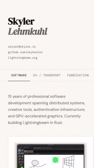Screenshot of skyler.biz
