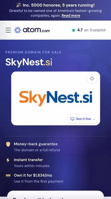 Screenshot of skynest.si