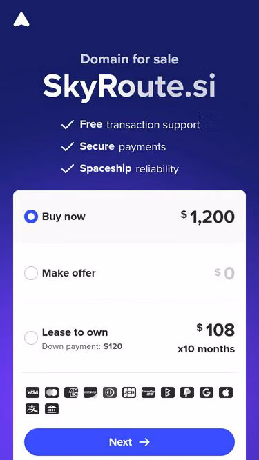 Screenshot of skyroute.si
