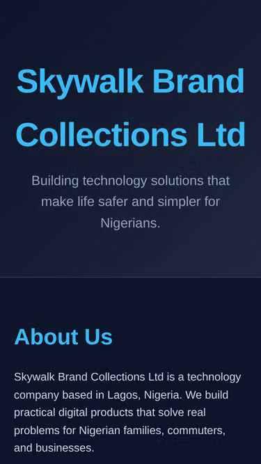Screenshot of skywalk.com.ng