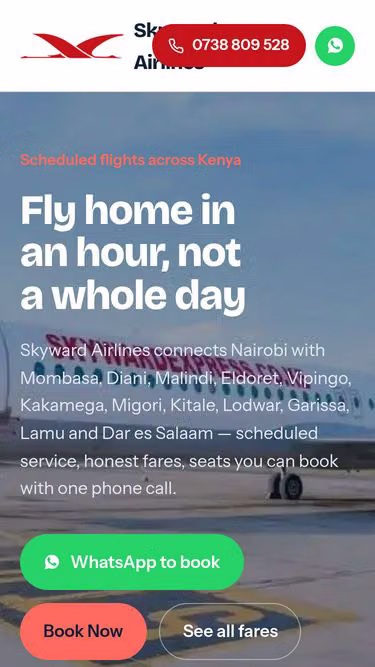 Screenshot of skyward.ke