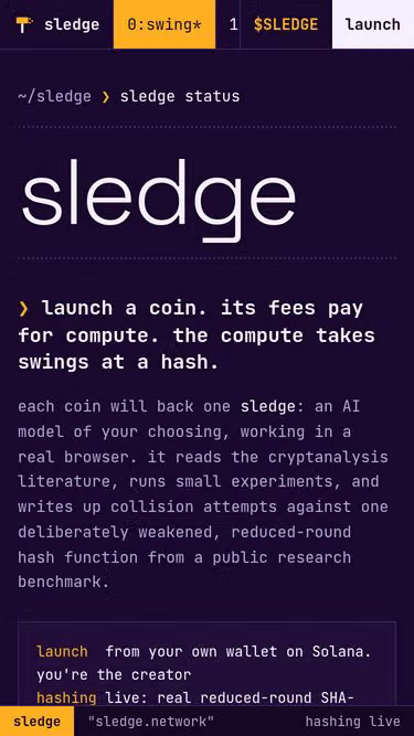 Screenshot of sledge.network