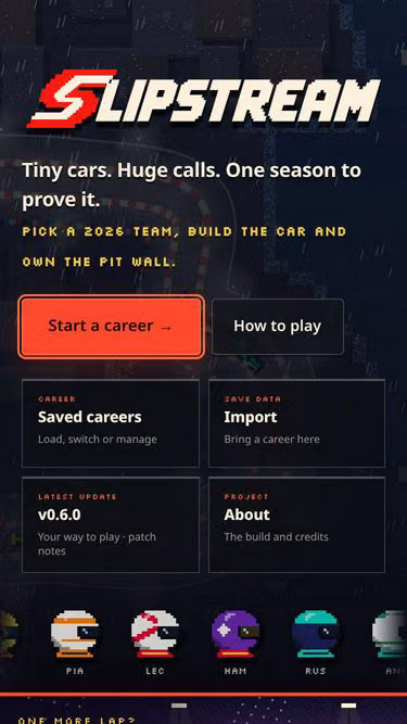 Screenshot of slipstream.games