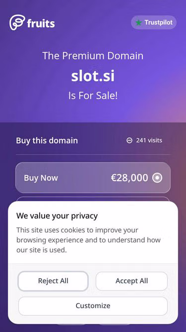 Screenshot of slot.si