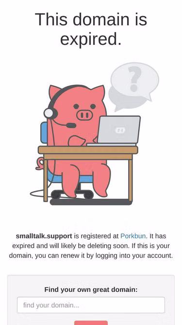 Screenshot of smalltalk.support
