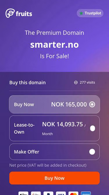 Screenshot of smarter.no