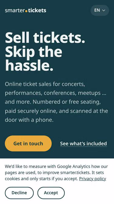 Screenshot of smarter.tickets