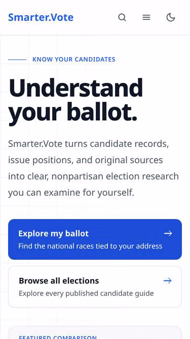 Screenshot of smarter.vote