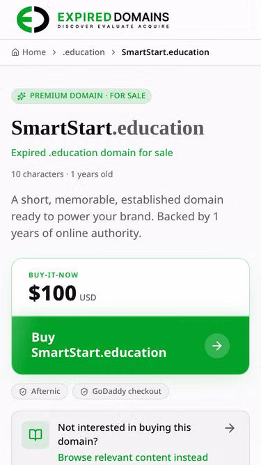 Screenshot of smartstart.education
