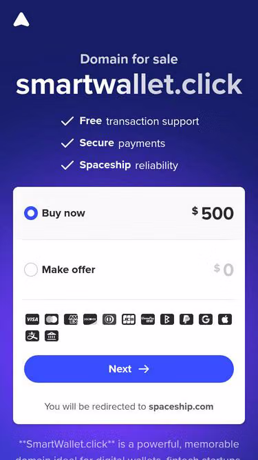 Screenshot of smartwallet.click