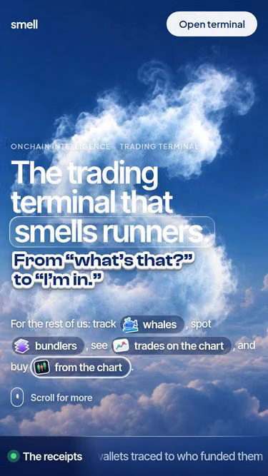 Screenshot of smell.cash