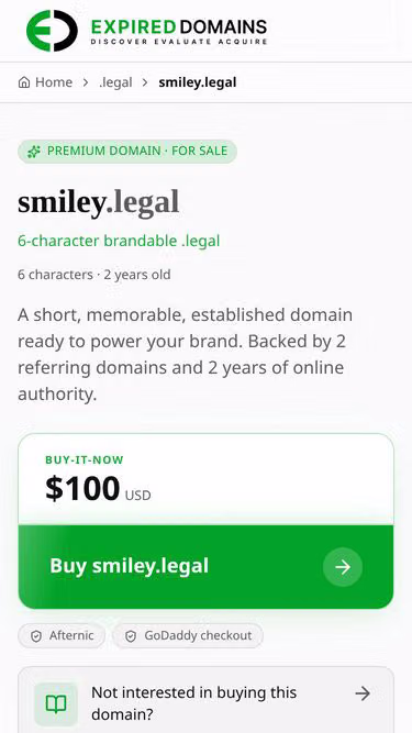Screenshot of smiley.legal
