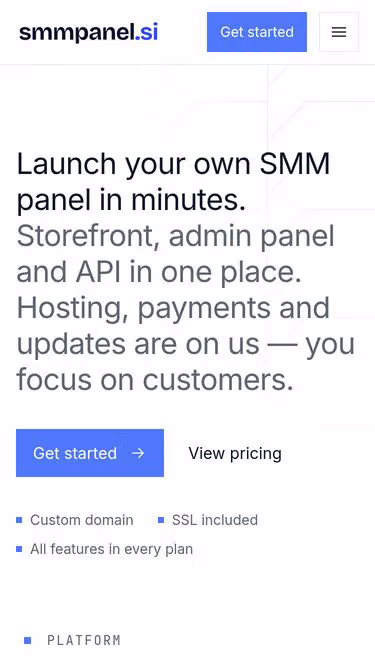 Screenshot of smmpanel.si