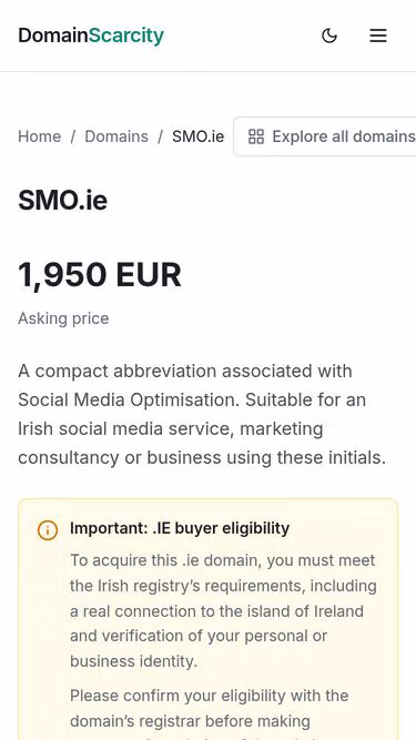 Screenshot of smo.ie
