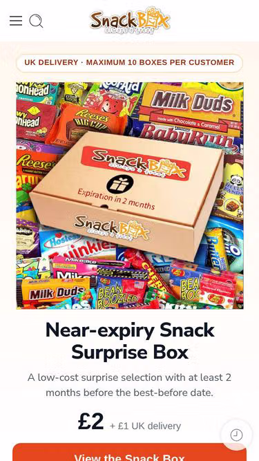 Screenshot of snackbox.shop