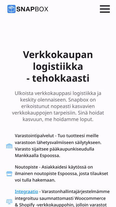 Screenshot of snapbox.fi