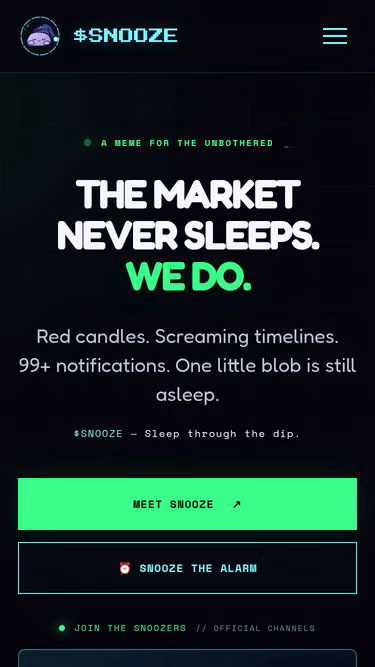 Screenshot of snooze.meme