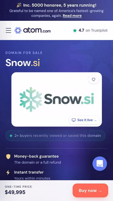 Screenshot of snow.si