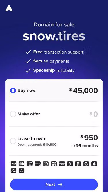 Screenshot of snow.tires