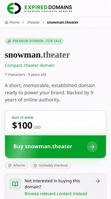 Screenshot of snowman.theater