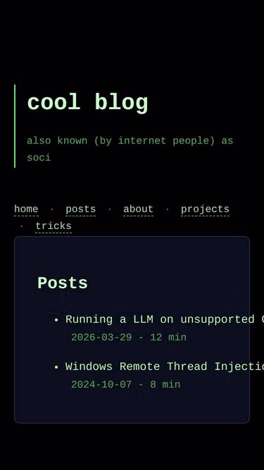 Screenshot of soci.tf