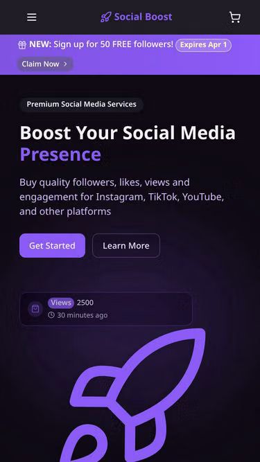 Screenshot of socialboost.gg