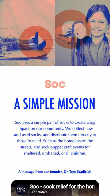Screenshot of sock.care