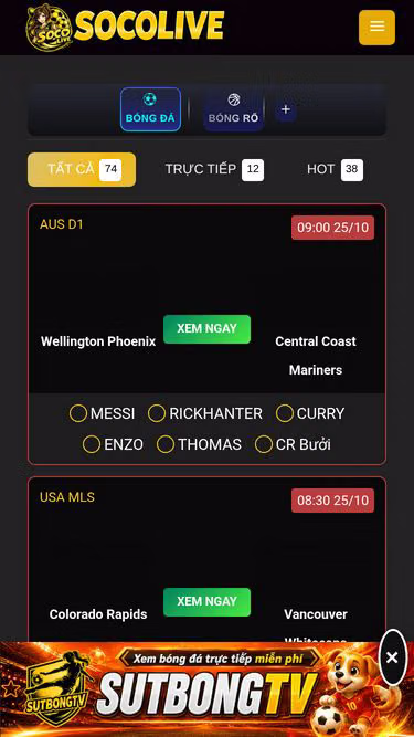 Screenshot of socolive1.buzz