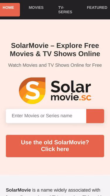 Screenshot of solarmovies.kim