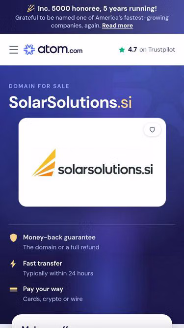 Screenshot of solarsolutions.si