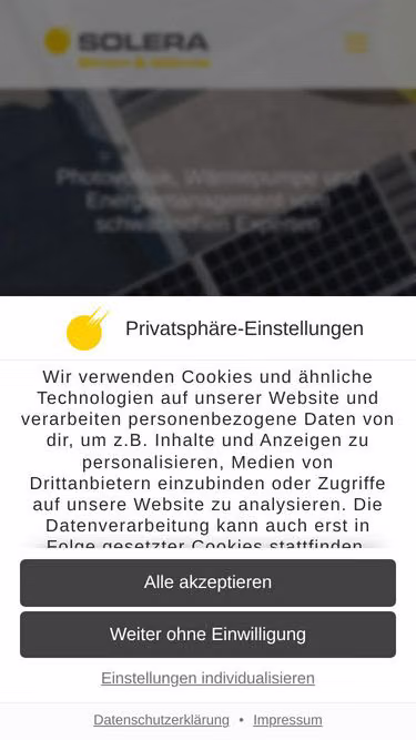 Screenshot of solera.de