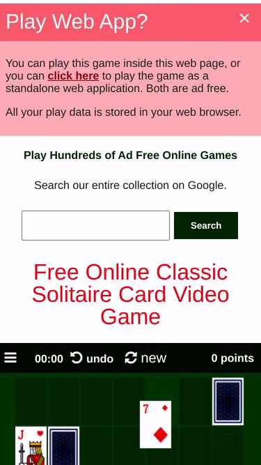Screenshot of solitaire.org