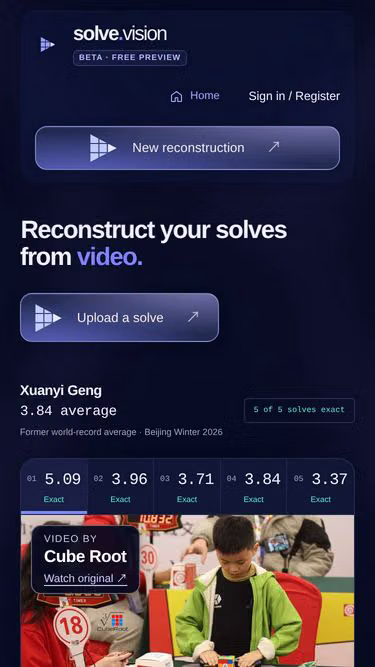 Screenshot of solve.vision