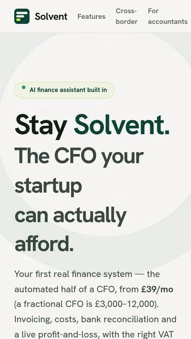 Screenshot of solvent.money