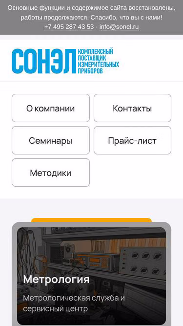 Screenshot of sonel.ru