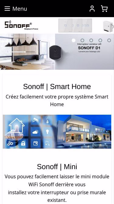 Screenshot of sonoff.be