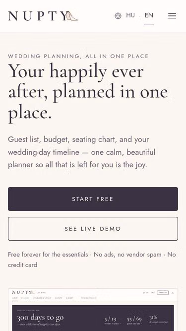 Screenshot of soon.wedding