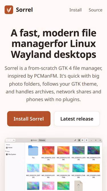 Screenshot of sorrel.page